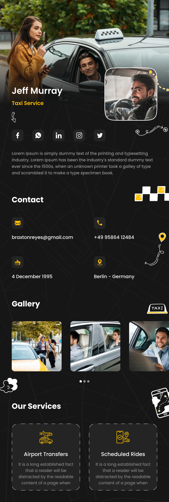 vCard template preview